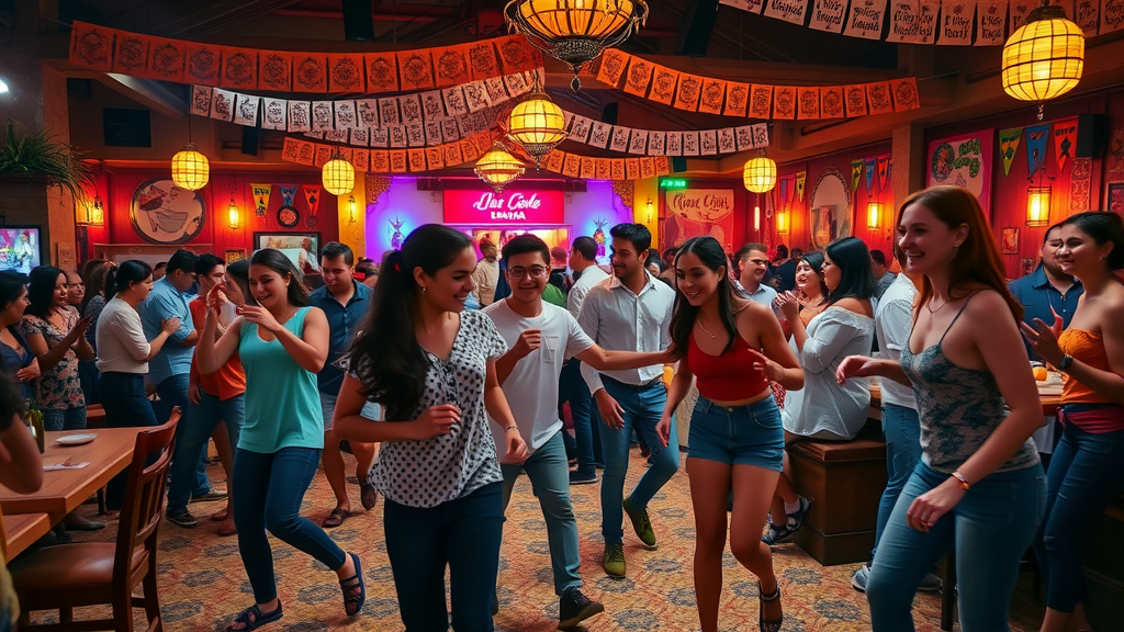 Guests dancing and celebrating at a Mexican restaurant in downtown Buffalo, NY.